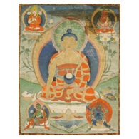 A 19th Century Thangka of Buddha. Tibeto - Chinese.