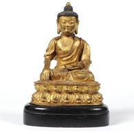 Ming Dynasty Chinese Gilt Bronze Buddha.